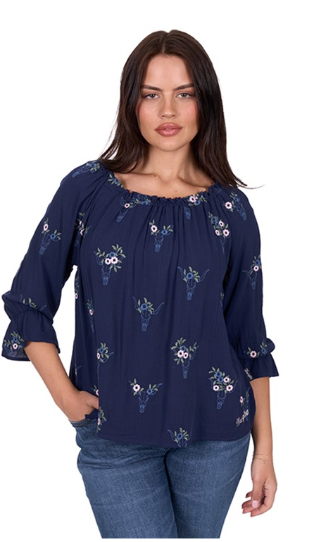 Women's Camilla 3/4 Sleeve Blouse Navy