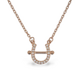 Mountain Creek Jewellery Necklace S/S & RGP CZ Horseshoe