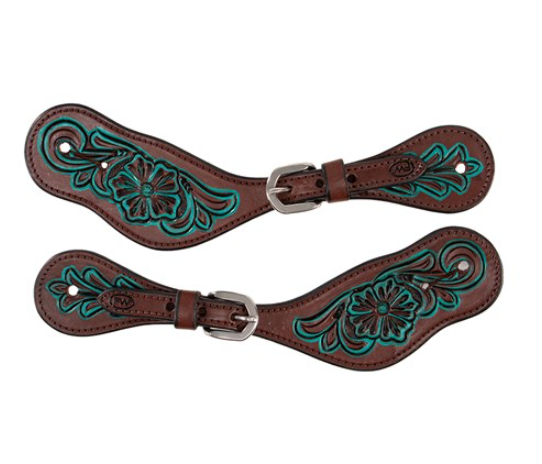 Fort Worth Turquoise Flower Spur Straps Ladies