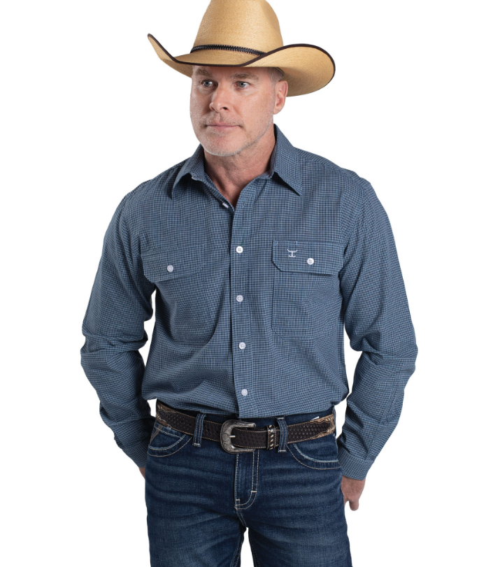 Mens Just Country Austin Full Button Check Workshirt
