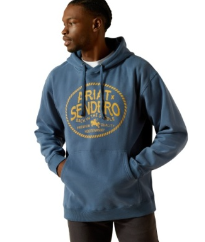 Ariat Mens Sendero Back In The Saddle Hoodie Dark Denim