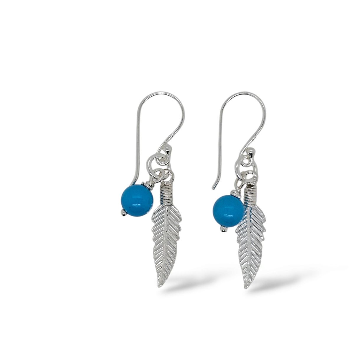 Turquoise and Feather Earrings