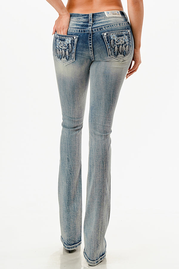 Grace in LA Feather Modify Bootcut Jeans