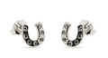 MCJ Earrings Sterling Silver Horseshoe Studs with CZ