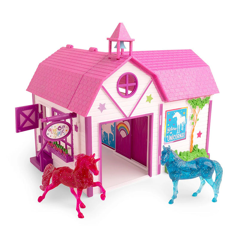 Breyer Stablemates Unicorn Magic Sparkle Playset Barn