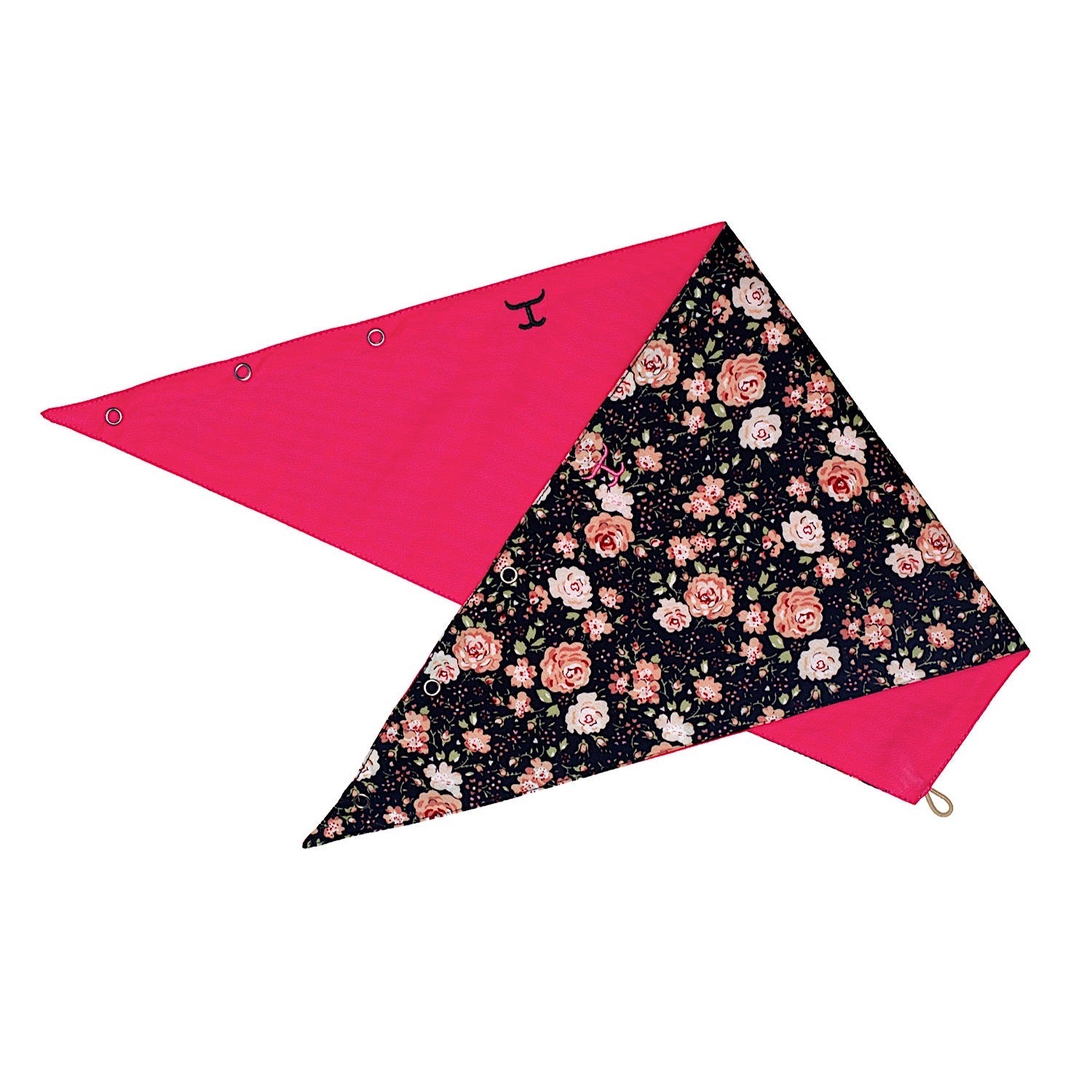 Just Country Carlee Double Sided Scarf - Navy Peonies/Hot Pink