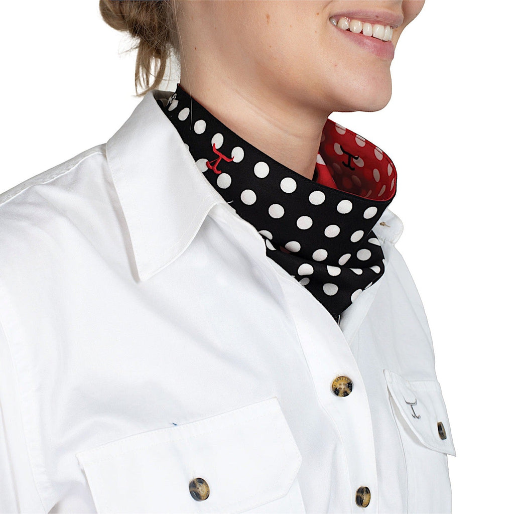 Just Country Carlee Double Sided Scarf - Black/Red Polka Dot